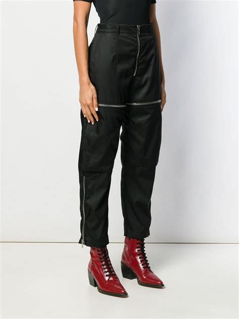 prada zip pants|prada women's trousers.